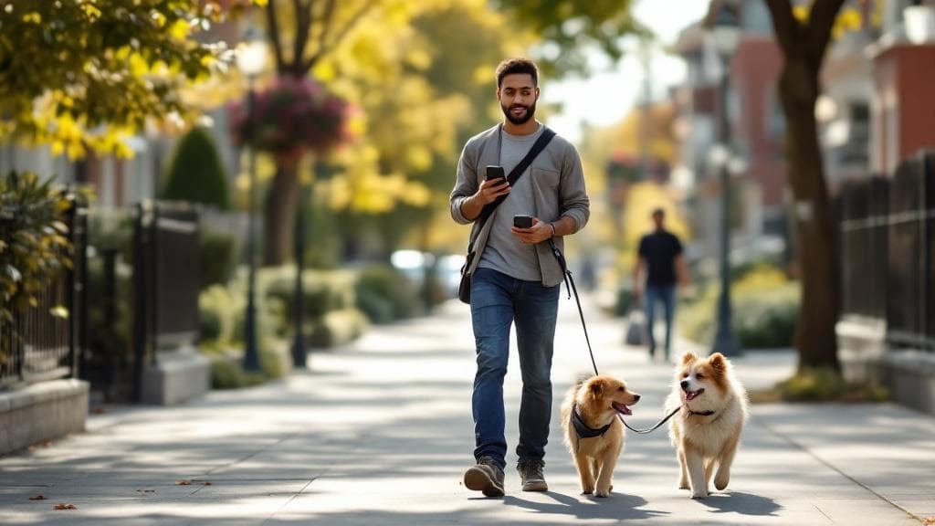 WalkOps Companion dashboard showing a dog walking schedule
